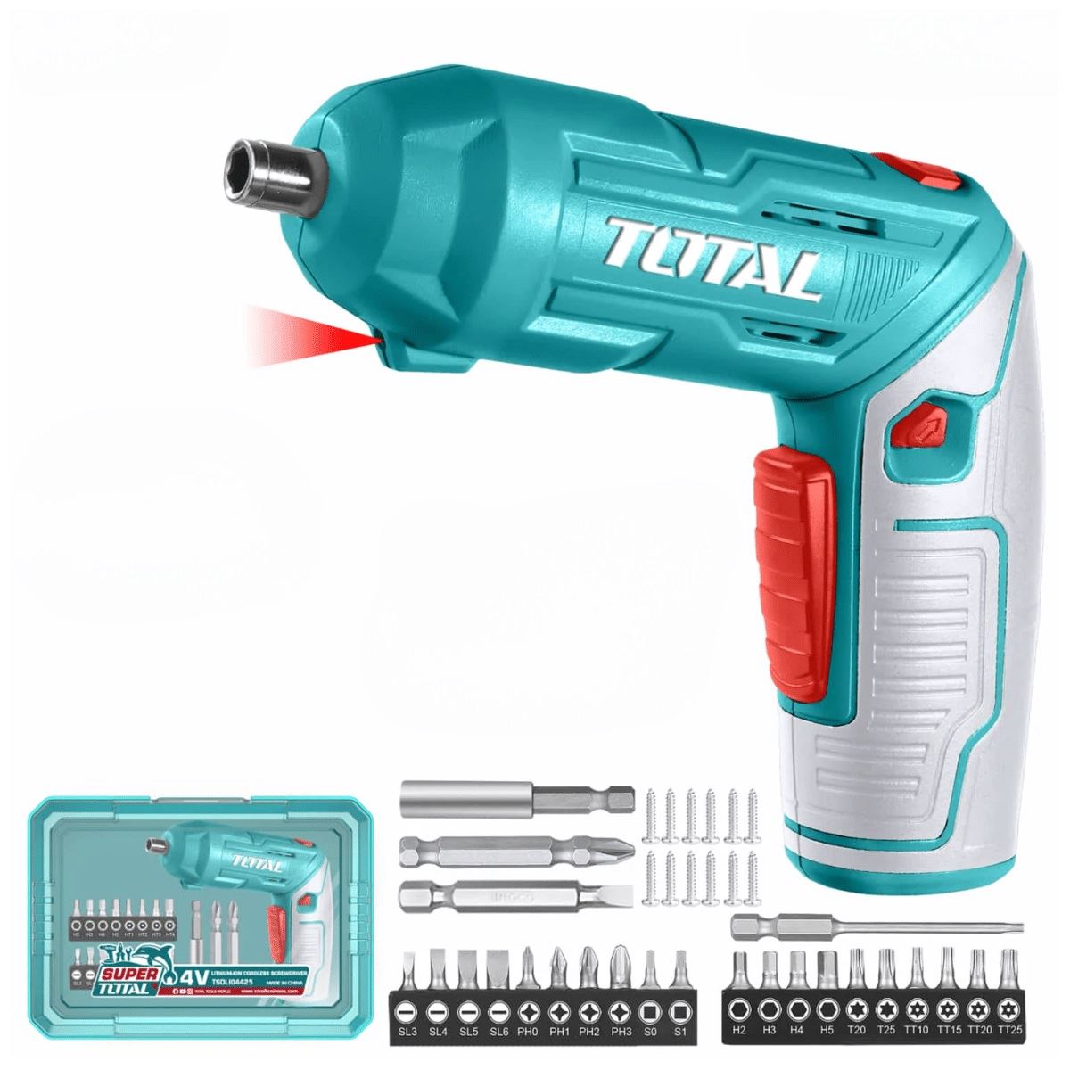 Destornillador Inalámbrico Total Tipo-C 4V 4N.m TSDLI04425